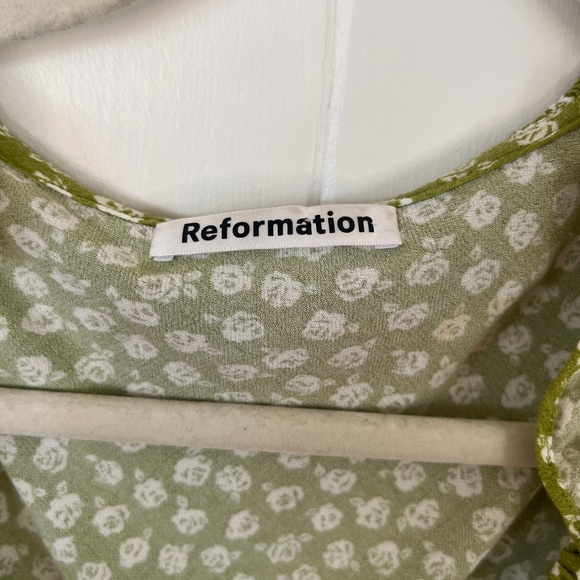 Reformation Green Floral Cotton Maxi Dress - Picture 2 of 4